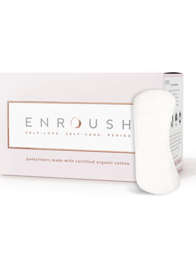 24 pcs Organic Cotton Pantyliners | Pure & Non-Toxic Free | Comfort & Freshness | Ultra-Thin & Breathable | Hypoallergenic | No Irritation & Allergies | Natural
