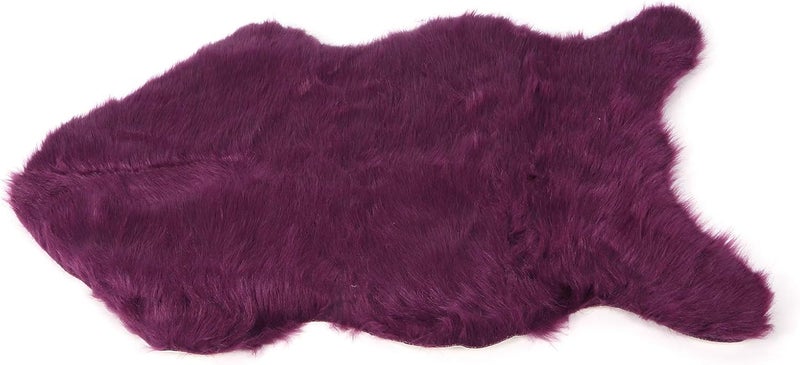 GLOGLOW Nan Faux Sheepskin Area Rug, Soft Carpet for Living Room and Nursery, Fluffy Indoor Decor 15.8x23.6in NonSkid White Faux Fur Rug Daily Necessities (Purple) - Image 3