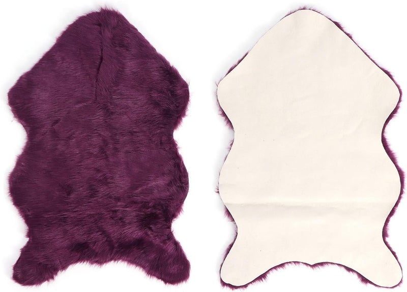 GLOGLOW Nan Faux Sheepskin Area Rug, Soft Carpet for Living Room and Nursery, Fluffy Indoor Decor 15.8x23.6in NonSkid White Faux Fur Rug Daily Necessities (Purple) - Image 5