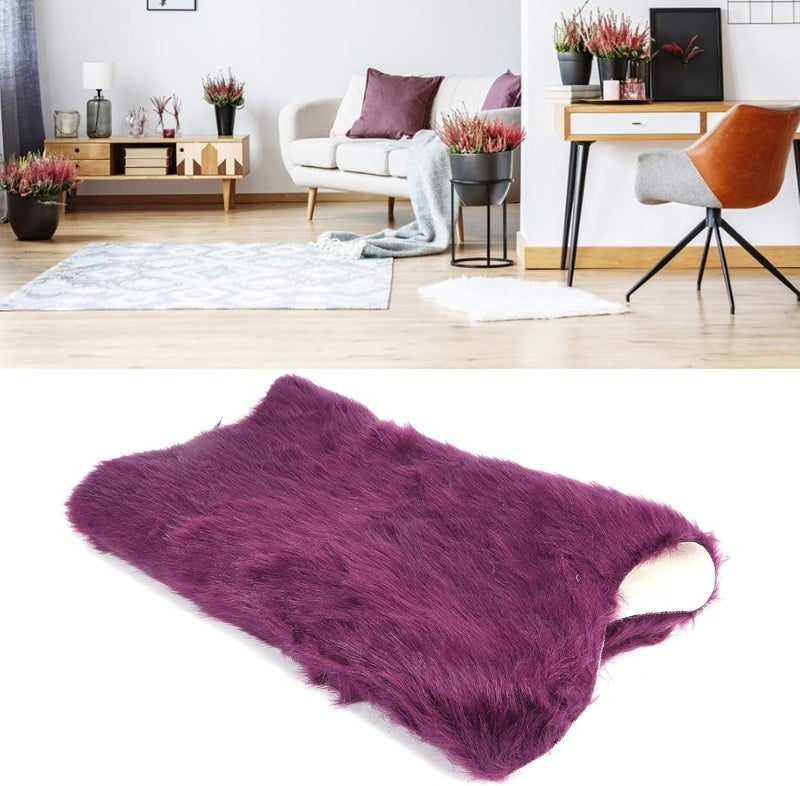GLOGLOW Nan Faux Sheepskin Area Rug, Soft Carpet for Living Room and Nursery, Fluffy Indoor Decor 15.8x23.6in NonSkid White Faux Fur Rug Daily Necessities (Purple) - Image 2
