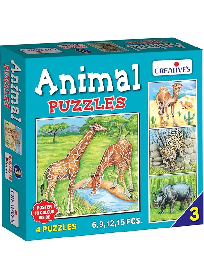 Creative's Educational Number 3 Animal Puzzle 15 Piece - Image 1