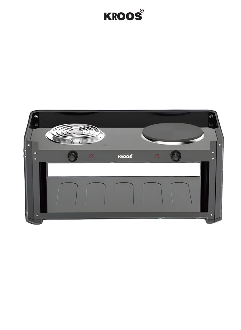 KROOS kroo KR-5711 2500W Electric Grill, Iron Color, for Cooking All Foods 