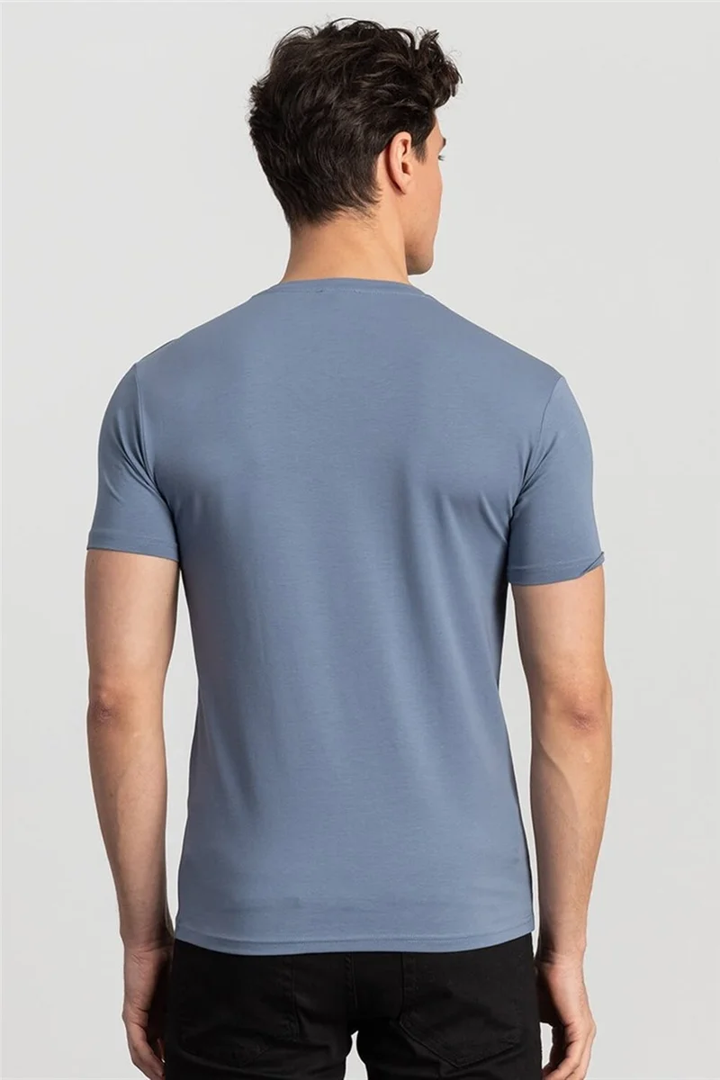 تودورس Slim Fit Slim Cut V Neck Plain Basic Short Sleeve T-Shirt