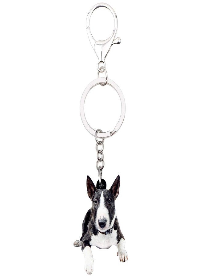 DUOWEI American Pit Bull Terrier Dog Keychain Acrylic Puppy Pet Keyring Bag Decoration for Women Girl Charm Gift (Black) - Image 4