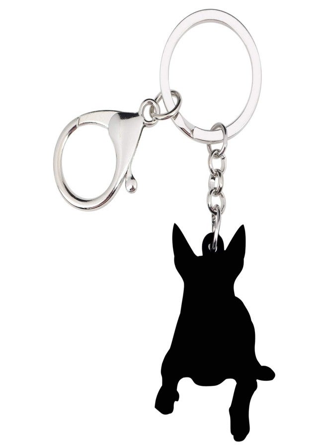DUOWEI American Pit Bull Terrier Dog Keychain Acrylic Puppy Pet Keyring Bag Decoration for Women Girl Charm Gift (Black) - Image 5