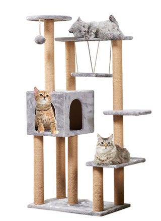 Wooden Pet Cat Climbing Frame Cat Tree Toy With Cat House Cat Jumping Platform Claw Sharpening Cat Scratching Post 58*37*130cm - pzsku/Z0E5D50189BD47346C098Z/45/1746191450/f059ac54-2e61-4575-8933-701a56a31fe9