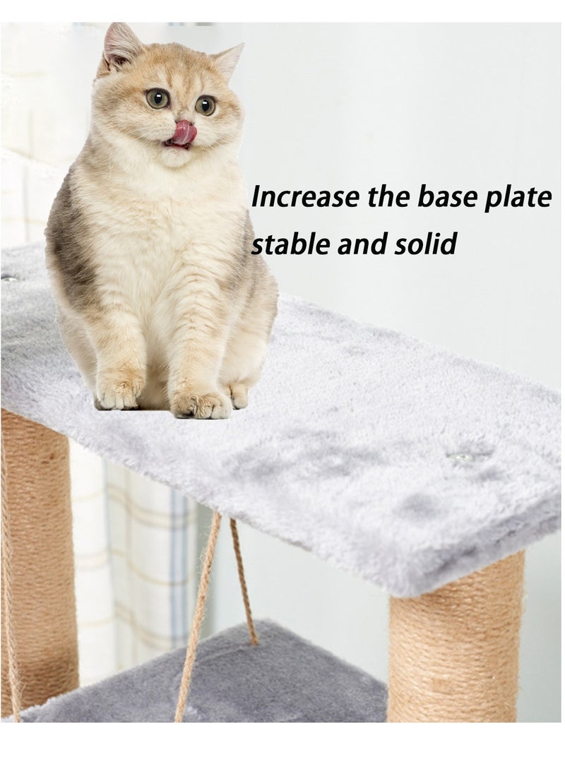 Kidle Wooden Pet Cat Climbing Frame Cat Tree Toy With Cat House Cat Jumping Platform Claw Sharpening Cat Scratching Post 58*37*130cm  - Image 4