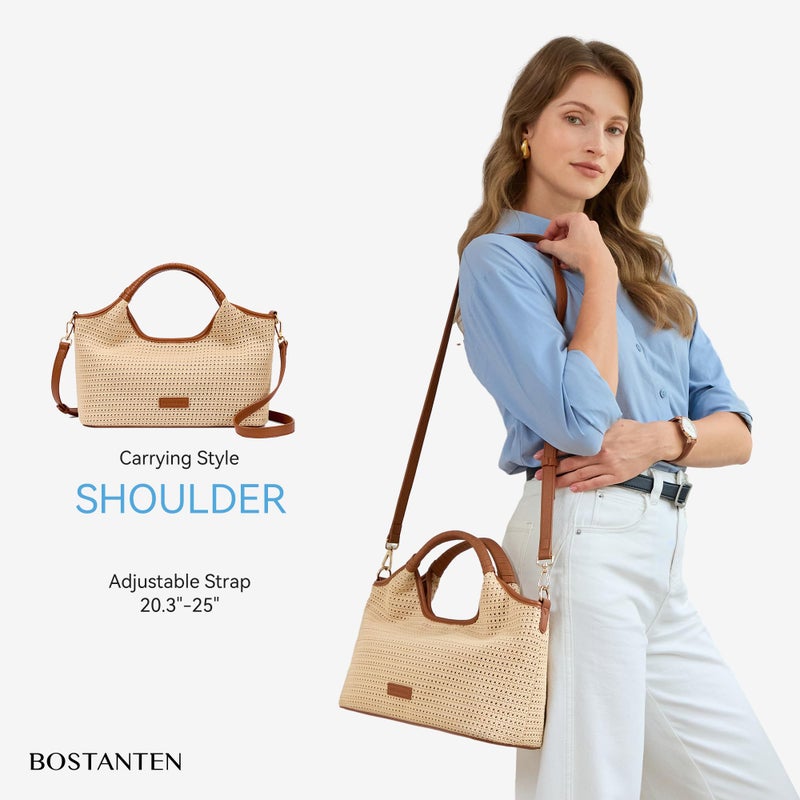 BOSTANTEN Purses for Women Designer Handbags Crossbody Shoulder Top Handle Satchel Bags Adjustable Strap Khaki - Image 4