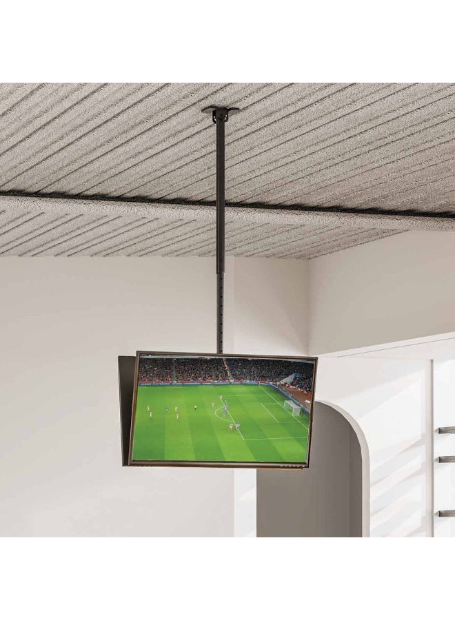 سكيل تك حامل سقف SH 22C لشاشات LCD LED مقاس 17-43 بوصة، VESA 200x200، قابل للتعديل من 745 إلى 1120 مم، سعة تحميل 25 كجم - أسود - Image 2