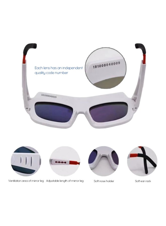 NIBEMINENT Ultraviolet Protective Welding Goggles White/Purple 17x5.5x7cm - Image 2