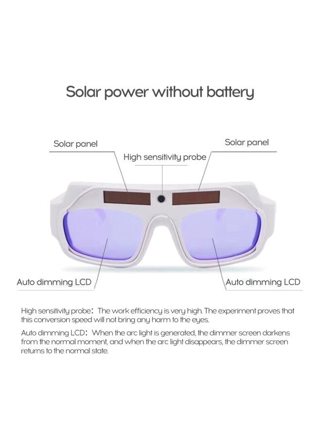 NIBEMINENT Ultraviolet Protective Welding Goggles White/Purple 17x5.5x7cm - Image 3