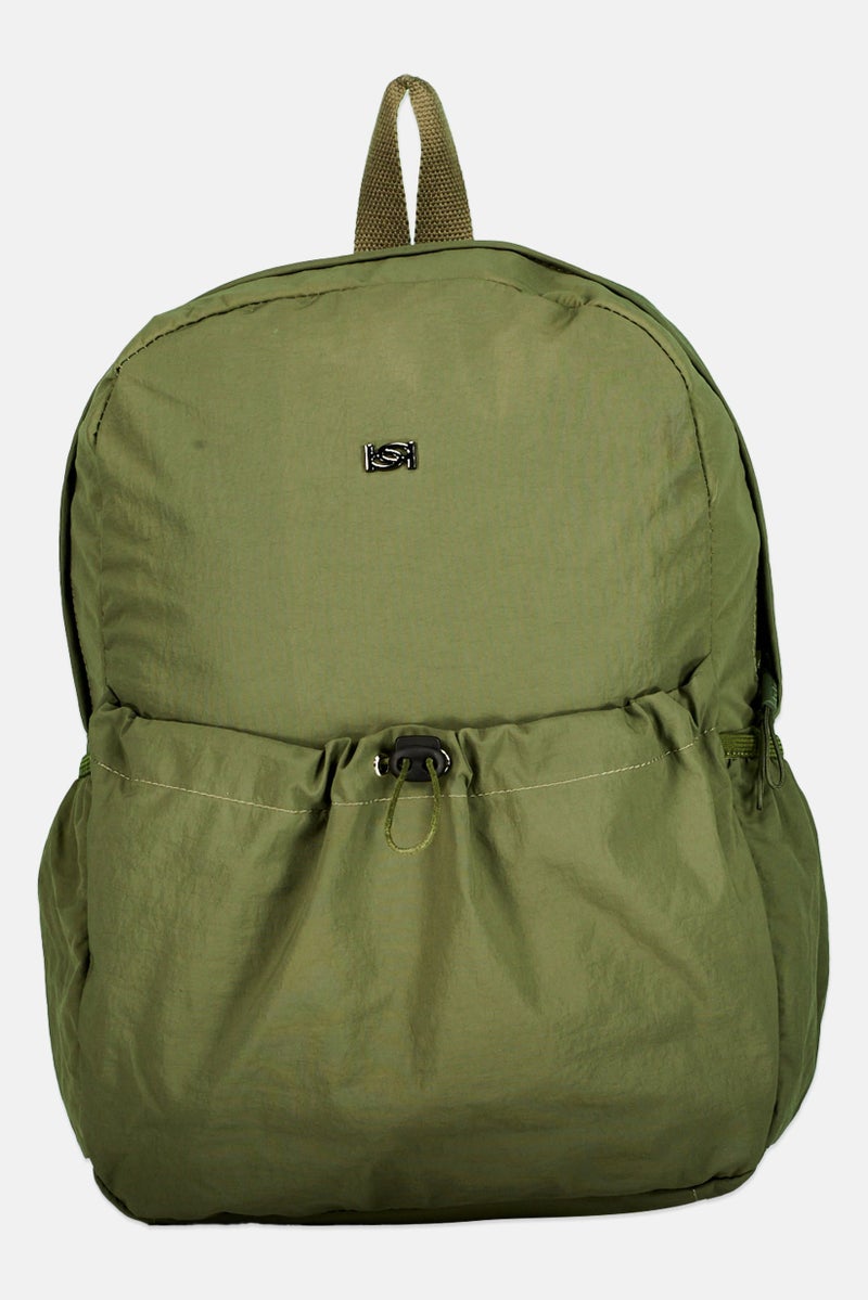 bebe Women Brand Long Backpack 29 L x 39 H x 12 W cm, Olive - Image 1