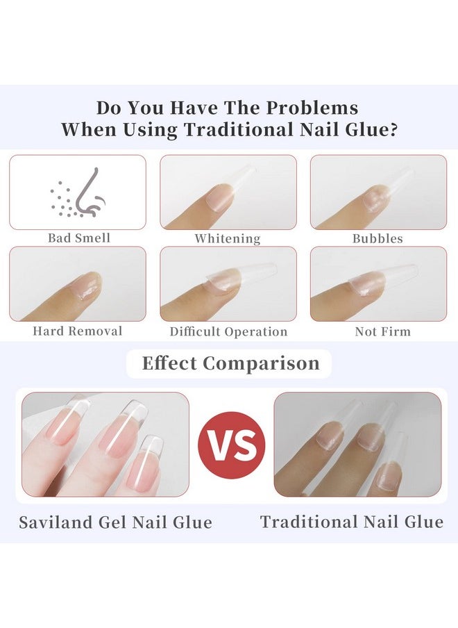 Saviland SAVILAND Gel X Nail Glue: 15 ML Gel Nail Glue U V Nail Glue Gel X Glue Super Strong Nail Glue for Press Ons, Extend Gel for Gel X Nails Long Lasting Nail Tips Nail Art Tool Gel X Lamp Needed  - Image 3