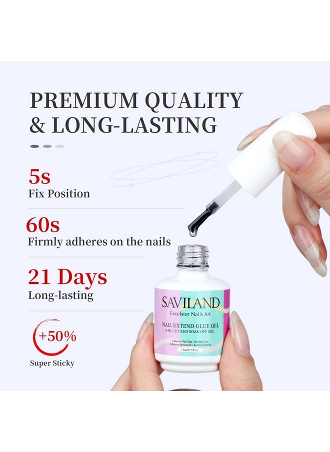 Saviland SAVILAND Gel X Nail Glue: 15 ML Gel Nail Glue U V Nail Glue Gel X Glue Super Strong Nail Glue for Press Ons, Extend Gel for Gel X Nails Long Lasting Nail Tips Nail Art Tool Gel X Lamp Needed  - Image 5