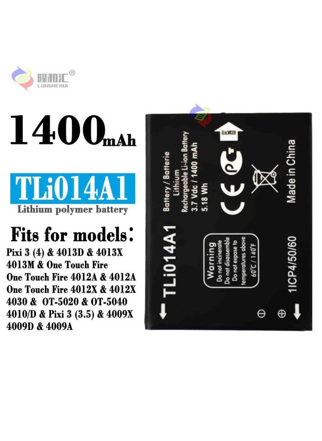 Generic - Applicable To Alcatel Pixi3/4013D Mobile Phone Battery Tli014A1 External Board Foreign Trade-Standard Capacity:Tli014A1 - Image 1