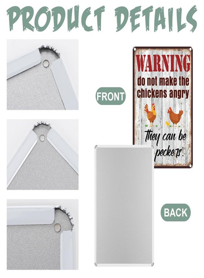 Tandefio 12 Pcs Chicken Coop Accessories 8 x 12 Inch Chicken Coop Signs Vintage Metal Chicken Signs for Coop Outdoor Funny Chicken Coop Decor Chicken Lovers Gifts Home Yard Farm - Image 3