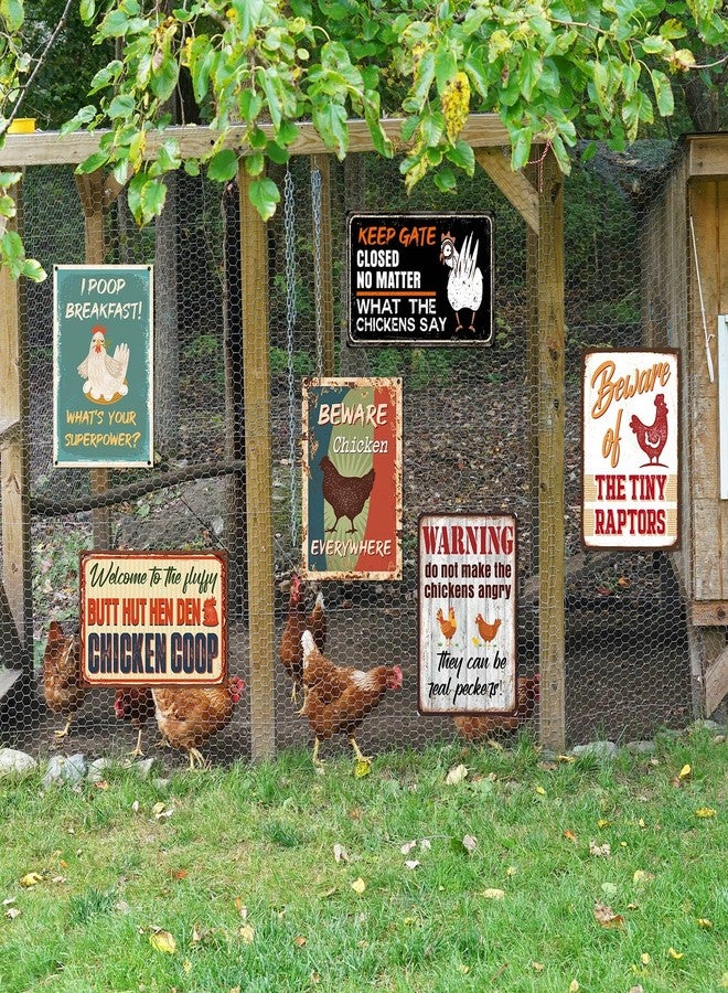 Tandefio 12 Pcs Chicken Coop Accessories 8 x 12 Inch Chicken Coop Signs Vintage Metal Chicken Signs for Coop Outdoor Funny Chicken Coop Decor Chicken Lovers Gifts Home Yard Farm - Image 4