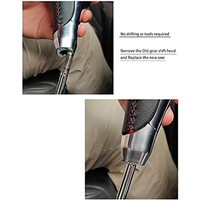 rayihni MICROCK Leather Automatic Gear Shift Knob Shifter Replacement for Toyota 4Runner 20102022 for 20162021 Toyota Tacoma for Tundra 20072021 ABS Carbon Fiber 1pc - Image 3