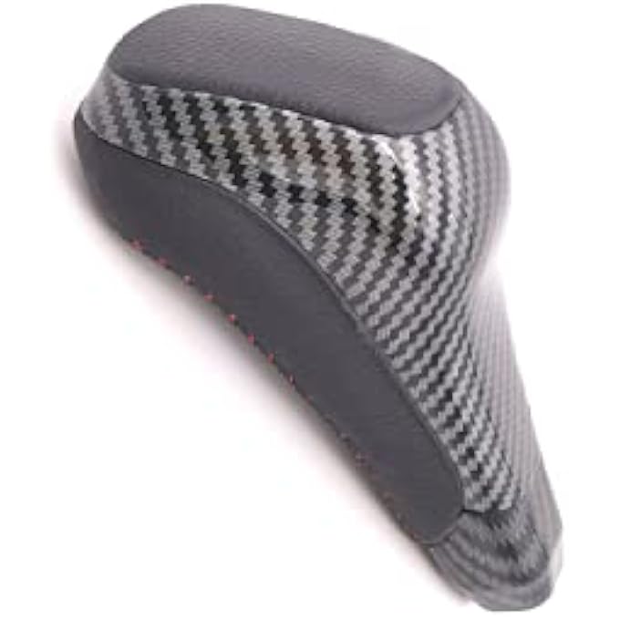 rayihni MICROCK Leather Automatic Gear Shift Knob Shifter Replacement for Toyota 4Runner 20102022 for 20162021 Toyota Tacoma for Tundra 20072021 ABS Carbon Fiber 1pc - Image 2