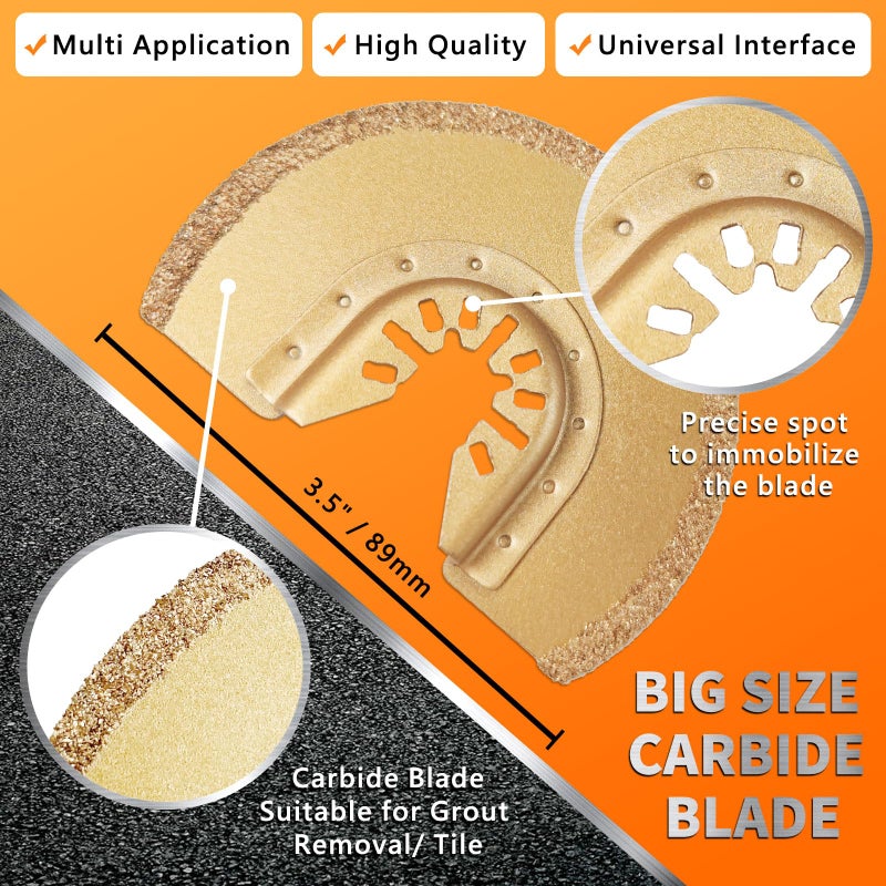 OTUCO 150 Pcs Oscillating Saw Blades, Wood Metal Cutting Multitool Bi-Metal Blades Quick Release Tool Blades Kits Fit for Dewalt, Makita, Ryobi, Rockwell - Image 3