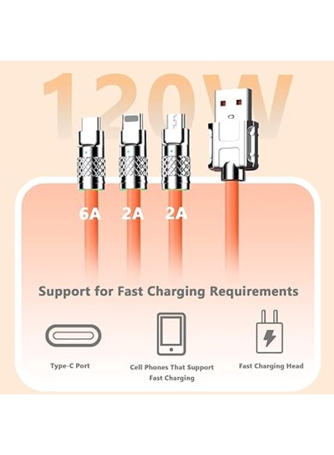 كابل USB متعدد 3 في 1 – شحن سريع – برتقالي – 1.2 متر - Image 2