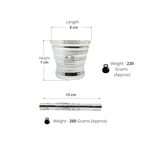 Nyra® Stainless Steel Mortar & Pestle Set | Khalbatta | Imam Dasta | Spice Mixer | Khaldasta | Okhli Masher | Kharal | Idi Kallu | Khal Musal | Imam Dasta | Home & Kitchen | - Image 5