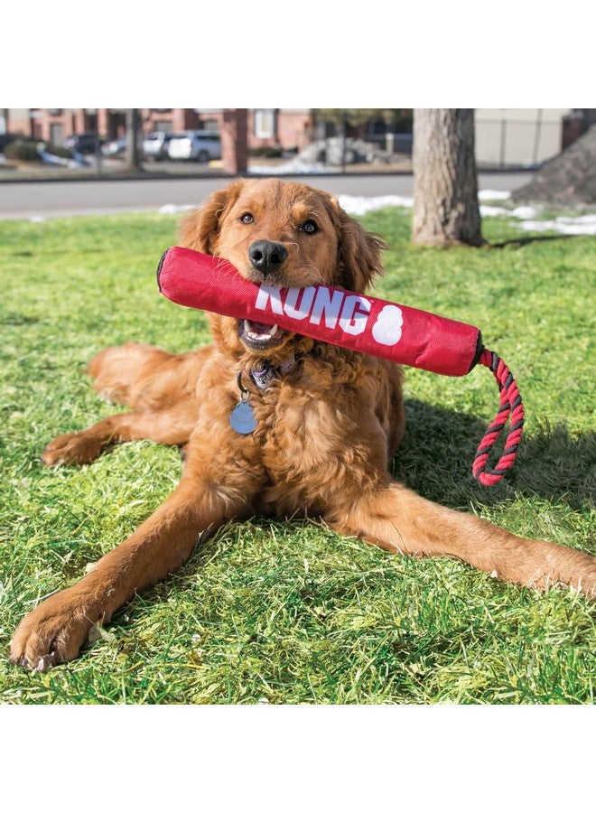 كونج لعبة KONG Signature Stick with Rope Dog Toy، لعبة شد وإحضار متينة وناعمة محشوة للكلاب، تصدر أصوات صرير وتجعيد وخشخشة، حبل قطني قوي ينظف الأسنان، للمضغ اللطيف، لعبة شد الحبل، التمرين، متوسط - Image 3