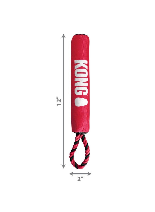 كونج لعبة KONG Signature Stick with Rope Dog Toy، لعبة شد وإحضار متينة وناعمة محشوة للكلاب، تصدر أصوات صرير وتجعيد وخشخشة، حبل قطني قوي ينظف الأسنان، للمضغ اللطيف، لعبة شد الحبل، التمرين، متوسط - Image 4