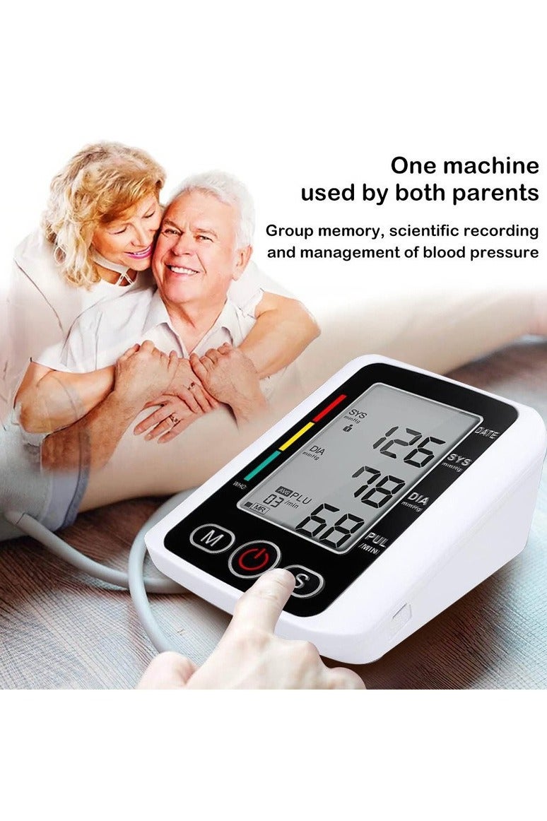 Large Screen Upper Arm Blood Pressure Monitor – Digital BP Machine with LED Display, One-Touch Operation, Adjustable Cuff, Dual-User Memory, Irregular Heartbeat Detection for Home Use - Image 2