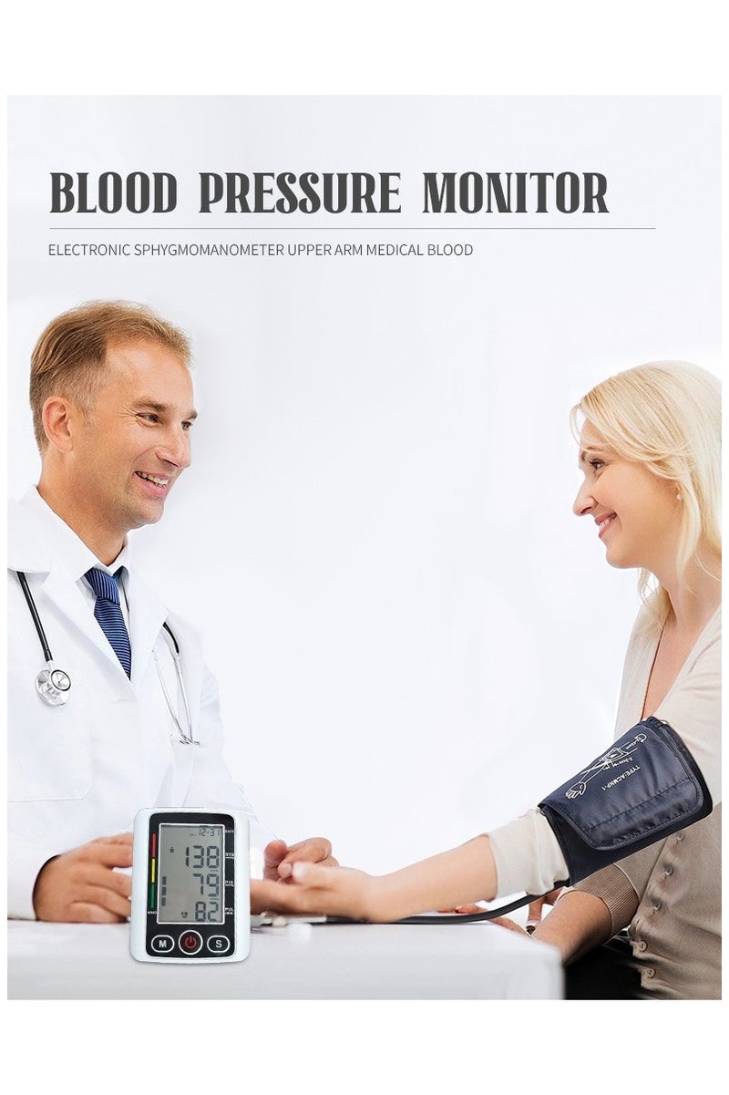 Large Screen Upper Arm Blood Pressure Monitor – Digital BP Machine with LED Display, One-Touch Operation, Adjustable Cuff, Dual-User Memory, Irregular Heartbeat Detection for Home Use - Image 3
