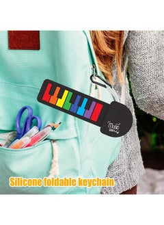 DAREU Micro Rainbow Piano Keychain – Real Playable Mini Electronic Keyboard with 12 Color Keys & Built-In Speaker – Silicone Piano Pad for Kids & Musicians – Portable Toy for Backpack or Pocket – Battery Included  - Image 3
