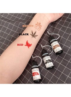 Jacknb Temporary Tattoo Kit Freehand Ink Semi Permanent Tattoo Jagua Gel 40 Pcs Free Tattoo Stencils DIY Tattoos Fake Freckles Temp Tattoos for Women Kids Men - Full Kit 4 Bottles  - Image 3