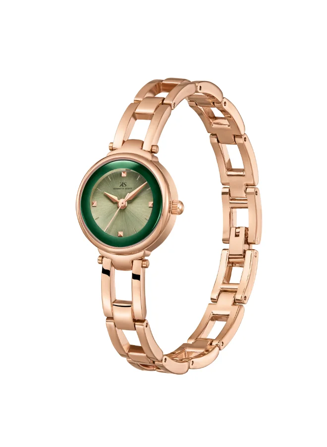 كينيث سكوت Kenneth Scott Women's PC21 Movement Watch, Analog Display and Stainless steel Strap - K23516-RBKH, Rose Gold