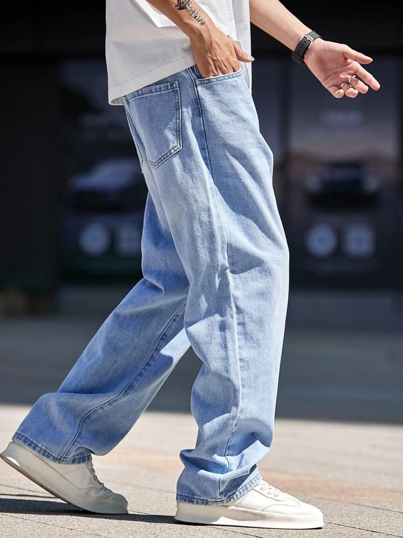 Noble Monk Men's Loose (MB_Jeans_ICE-Bluee_28) - Image 3