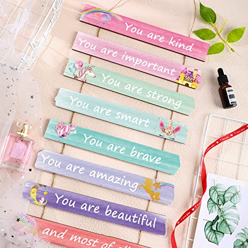 Yookeer Set of 9 Pink Room Decor for Teen Girls Aesthetic, Unicorn Rainbow Wall Art for Girls' Bedroom Inspirational Boho Rainbow Wall Art Signs for Princess Nursery Room Bedroom Nursery Decor - Image 4