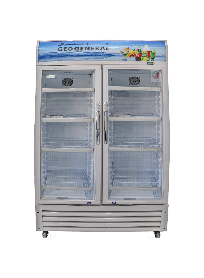 Geo General 800 Liters Showcase Freezer GSC-800L Double Door Commercial Display Freezer White