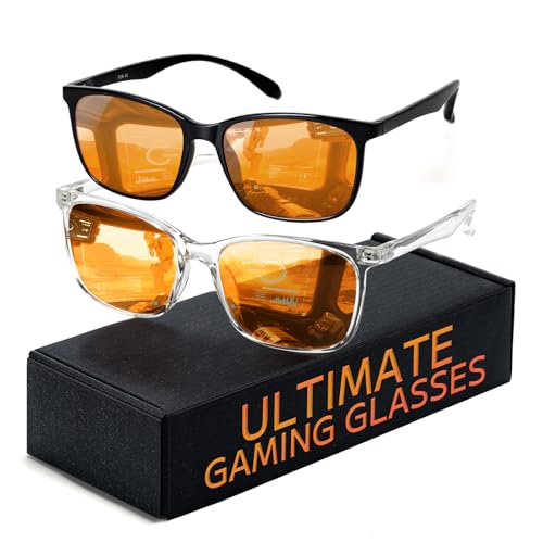 TIJN Sleep Glasses for 99.9% TR90 Blue Green Light Blocking Dual AR Coatings Red Lens for Computer Gaming Reduce Eyestrain, Multi Color - Image 1