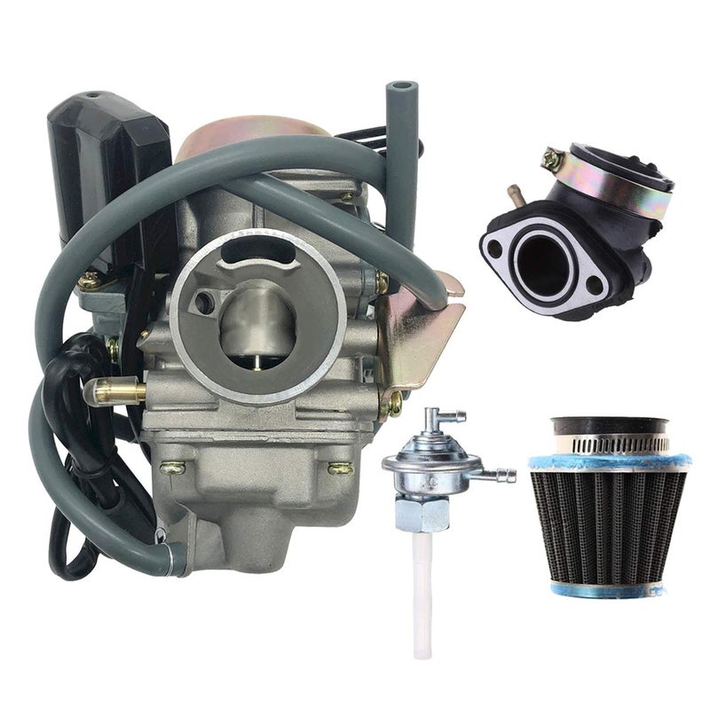 Ruijie PD24J 24mm 152QMJ 157QMI GY6 150CC Carburetor for GY6 150CC 4 Stroke Scooter Moped Taotao Baja Roketa Sunl JCT ATM50 Engine carb with Intake Manifold Air Filter Fuel Valve Switch