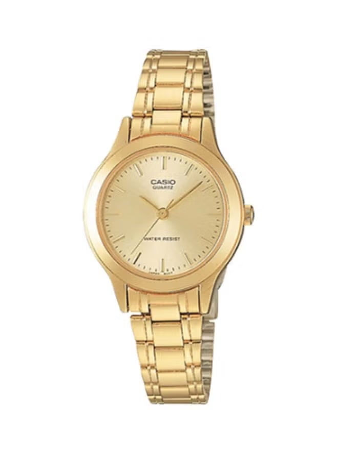 CASIO ساعة يد أنالوج نسائية من كاسيو مصنوعة من الفولاذ المقاوم للصدأ LTP-1128N-9ARDF - 27 مم - ذهبية - Image 1
