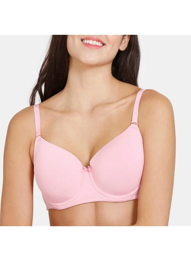 zivame Zivame Solid Padded Wired Bra with Hook and Eye Closure