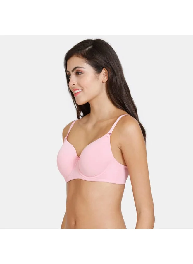 zivame Zivame Solid Padded Wired Bra with Hook and Eye Closure