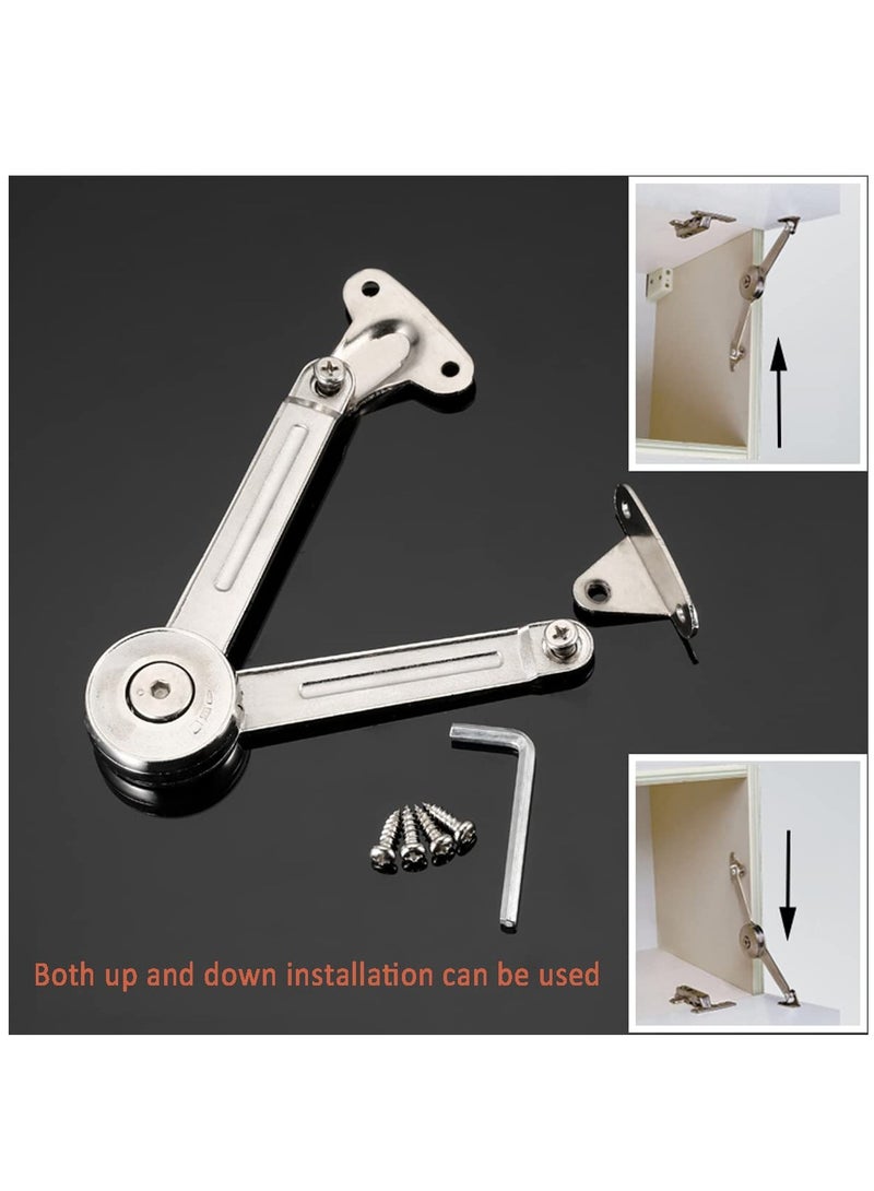 Soft-Closing Door Panel Support Hinges Stay, Folding Cover Support Stopped at Will for Heavy Duty Clamshell Hinges for Cabinet Cover,Wall Cabinet Door and Box Cover - Image 3