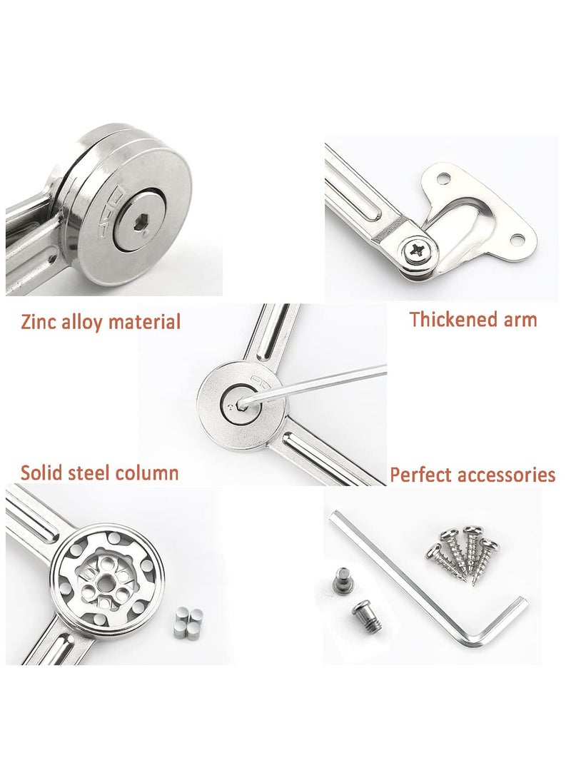 Soft-Closing Door Panel Support Hinges Stay, Folding Cover Support Stopped at Will for Heavy Duty Clamshell Hinges for Cabinet Cover,Wall Cabinet Door and Box Cover - Image 2