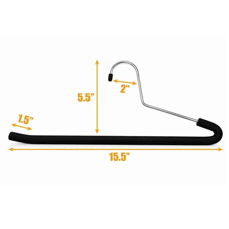 HUJI [Upgraded Reversed Hook] HUJI Extra Long Heavy Duty Open Ended Ergonomic Easy Slide Non-Slip Wrinkle Free Foam Coated Metal Pants Hangers Trouser Organizers (10 Pieces Set) - Image 5