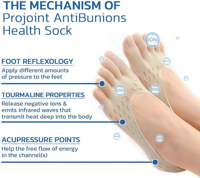 woobles Orthoes Bunion Relief Socks, Sock Align Toe Socks for Bunion, Anti Bunions Socks, Bunion Relief Socks, Split Toe Orthopedic Compression Bunions Socks (5pairs) 5pairs - Image 3