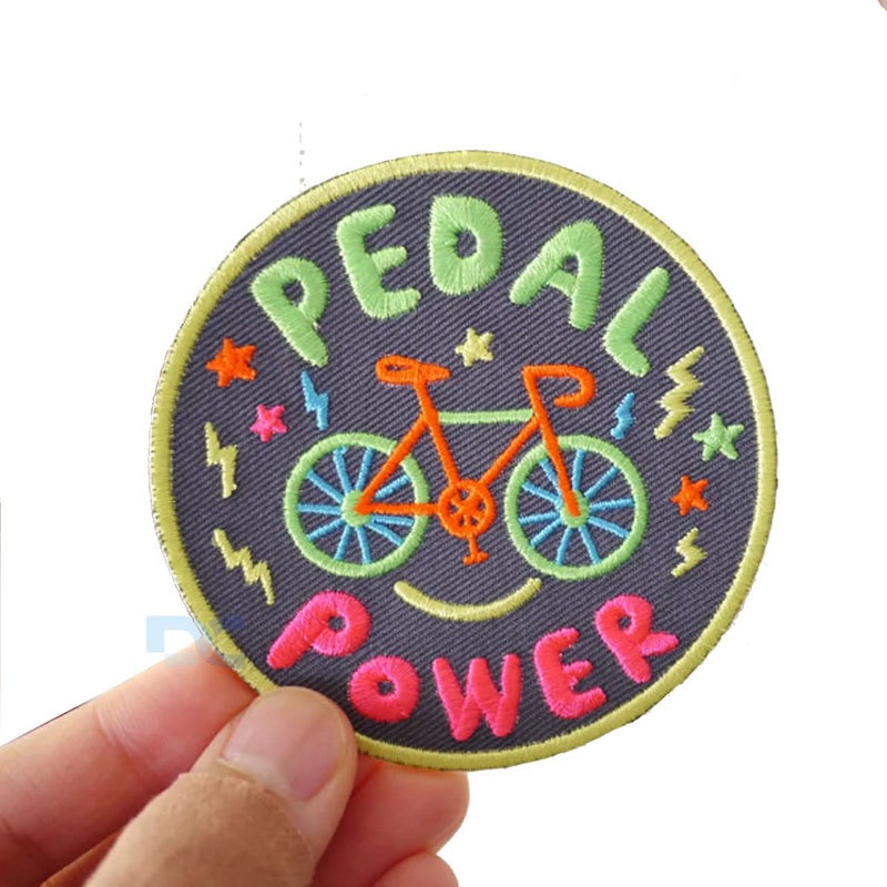 Daily Crafts Daily Crafts 1 pc Cloth Embroidery Sticker Patch Sew OnIron On Patch Applique Bag Clothes Applique Dress Hat Jeans Sewing DIY Decoration Pedal Power Girls Colorful Patch for Jackets 