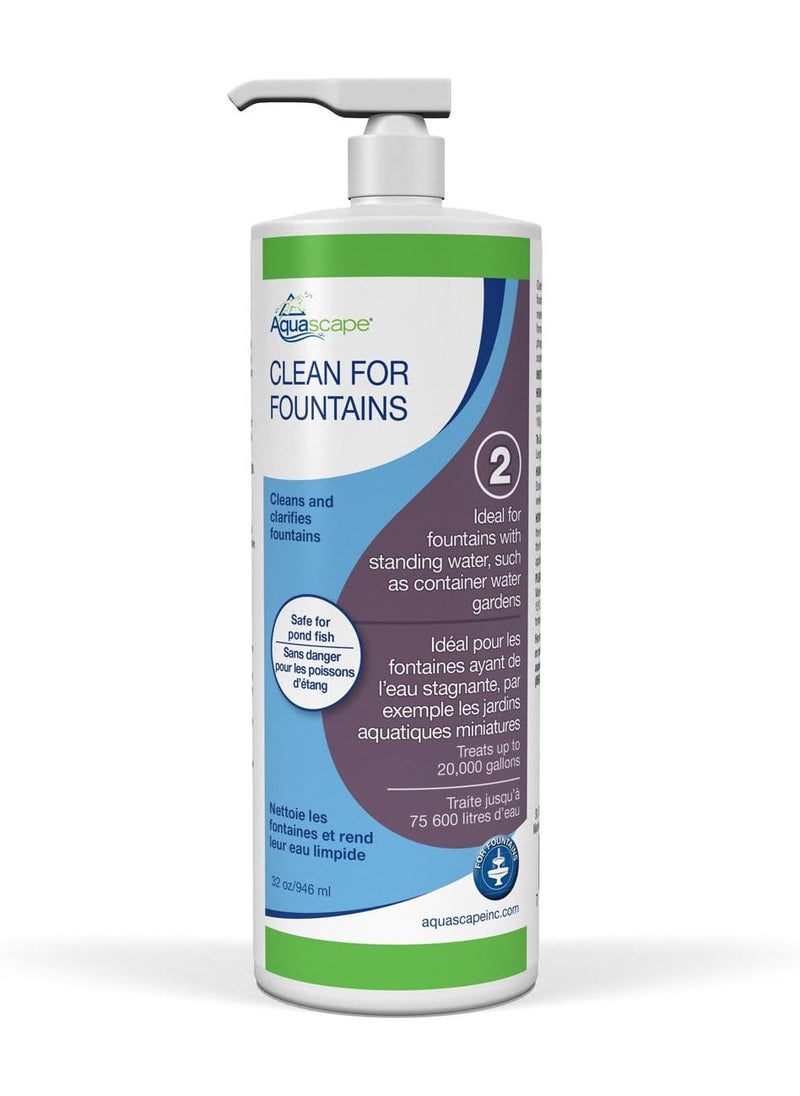 Aquascape Aquascape CLEAN Water Treatment for Fountains Waterfalls Container Water Gardens and Other Features with Standing Water Promotes Clean and Clear Water Conditions 32 ounce  946ml  96079  - Image 1