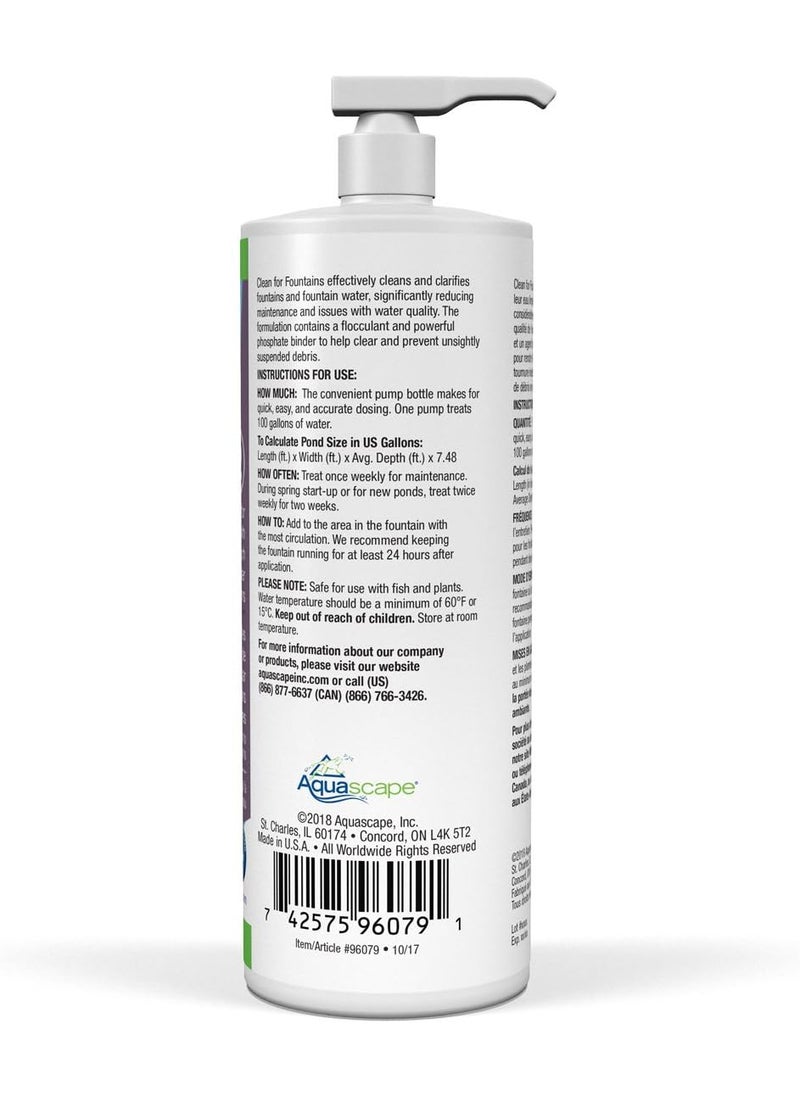 Aquascape Aquascape CLEAN Water Treatment for Fountains Waterfalls Container Water Gardens and Other Features with Standing Water Promotes Clean and Clear Water Conditions 32 ounce  946ml  96079  - Image 2