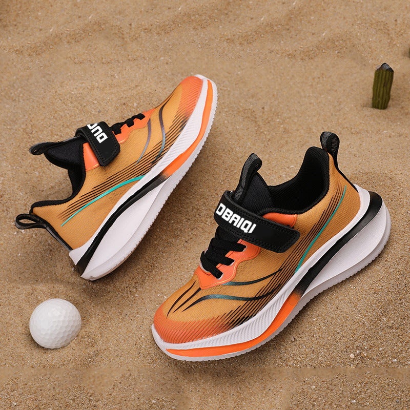 Primary School Boys Sneaker Children Red Rabbit Running Shoes New Mesh Surface Middle And Big Children Autumn Breathable Super Light - Image 2