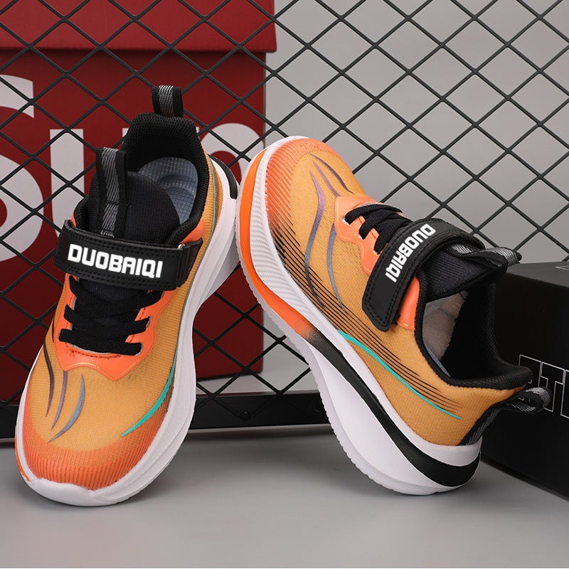 Primary School Boys Sneaker Children Red Rabbit Running Shoes New Mesh Surface Middle And Big Children Autumn Breathable Super Light - Image 5